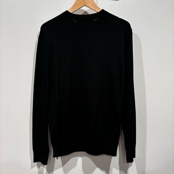 DSQUARED2. The Side Zip Wool Black Crewneck Pullover Zipper Side bands Size L - Picture 13 of 16